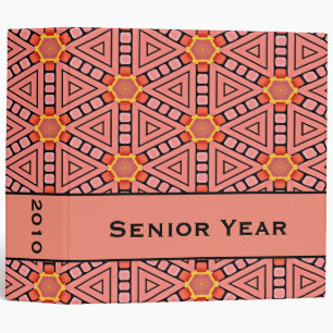Orange Kaleidoscope Geometric Design 2" Binder