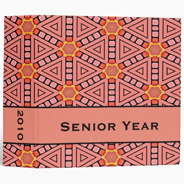 Orange Kaleidoscope Geometric Design 2" Binder (Front/Spine)