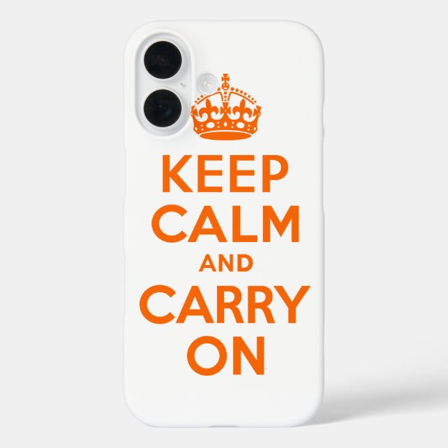 Orange Keep Calm and Carry On Case-Mate iPhone Case (Back)