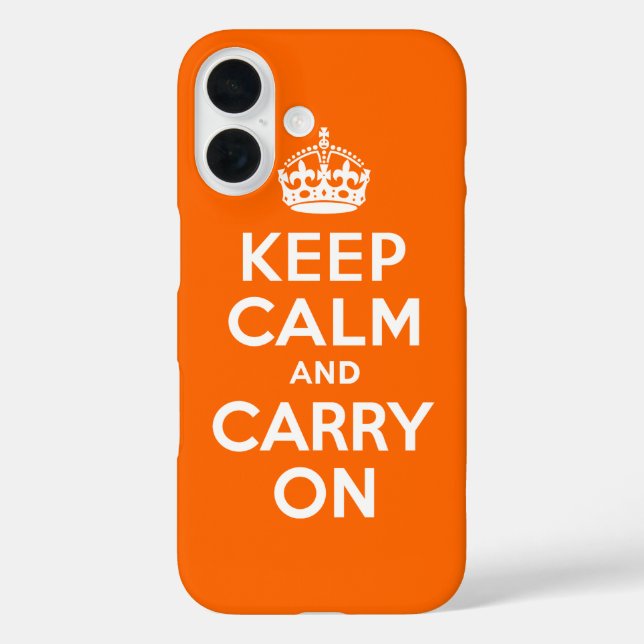 Orange Keep Calm and Carry On Case-Mate iPhone Case (Back)