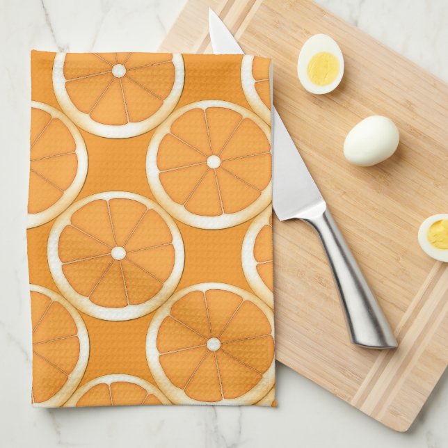 Orange Kitchen Design Towel (Quarter Fold)
