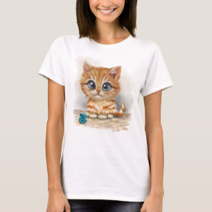Orange Kitten Cartoon T-Shirt