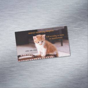 Orange Kitten Pet Care Services Appointment  Magnetic Business Card