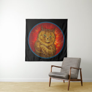 ORANGE KITTY CAT BUDDY TAPESTRY