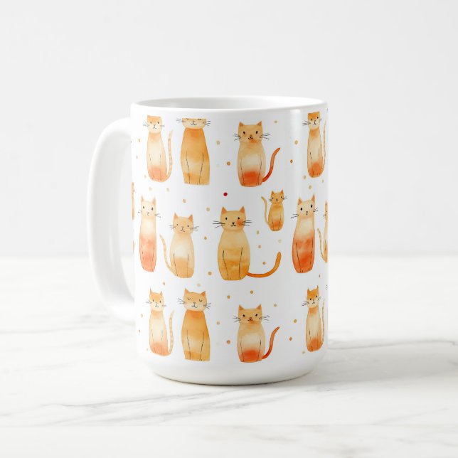 Orange Kitty Cats Coffee Mug (Front Left)