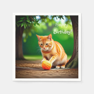 Orange Kitty Napkin