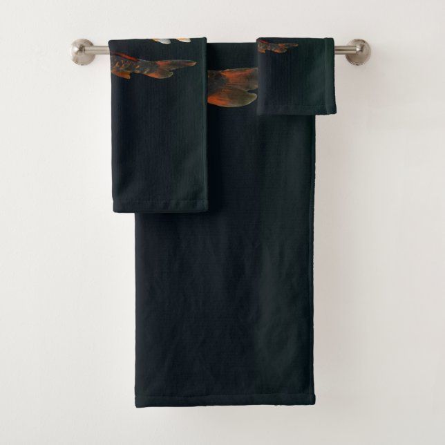 Orange Koi and Gold Koi Bath Towel Set (Insitu)