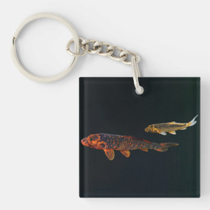 Orange Koi and Gold Koi Keychain