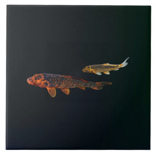 Orange Koi and Gold Koi Tile