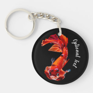 Orange Koi Betta Fighting Fish Keychain
