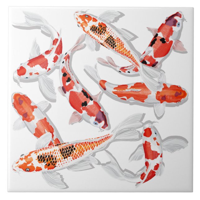 Orange Koi fish Tile (Front)