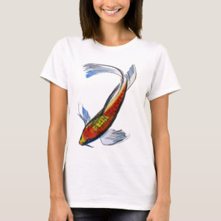 Orange Koi Japanese watercolour carp art T-Shirt
