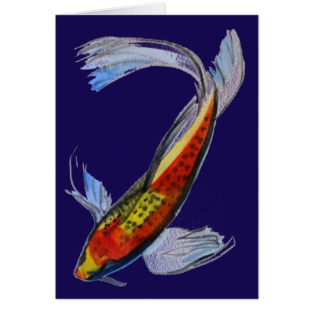 Orange Koi japonais aquarelle carpe art (Devant)