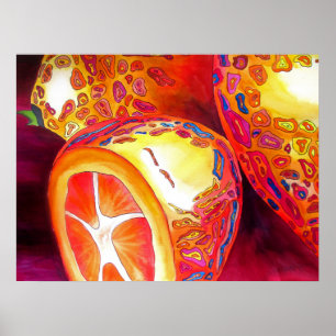 Orange kumquats Still life fruit watercolor art Poster