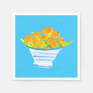 Orange kumquats watercolor fruit napkin