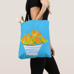 Orange kumquats watercolor fruit tote bag