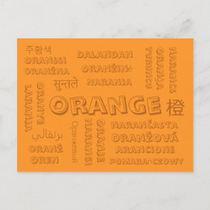 Orange - Langues de couleur sur cartes postales