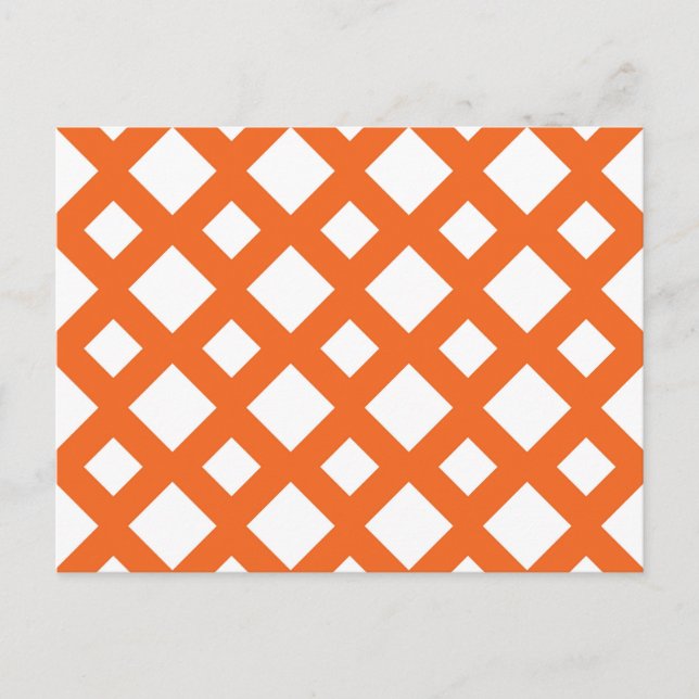 Orange Lattice on White Postcard (Front)