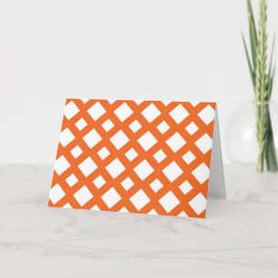 Orange Lattice on White Thank You Card
