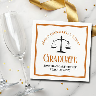 Orange Law School Graduation Party Personalized Napkin