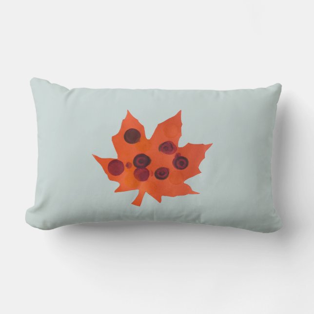 Orange Leaf Autumn Harvest Throw Pillow (Front)