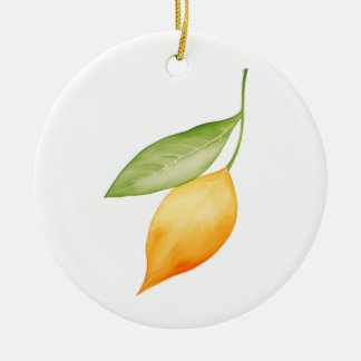 Orange Leaf Ceramic Ornament