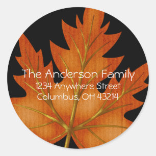 Orange Leaf Fall Season - Return Address Labels