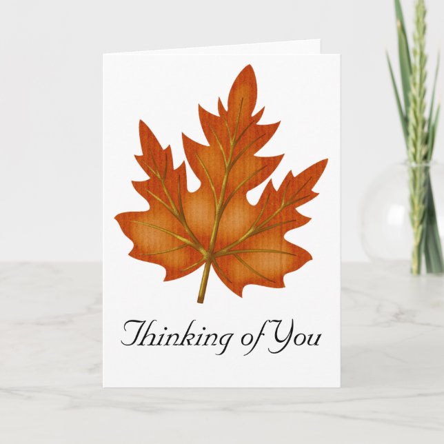 Orange Leaf Thinking of You Card Design (Front)