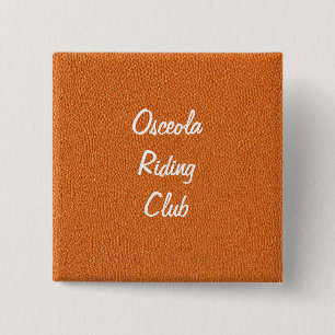 Orange Leather Look 2 Inch Square Button