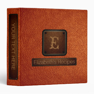 Orange Leather Look Brown Tag Binder