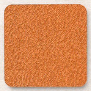 Orange Leather Look Coaster