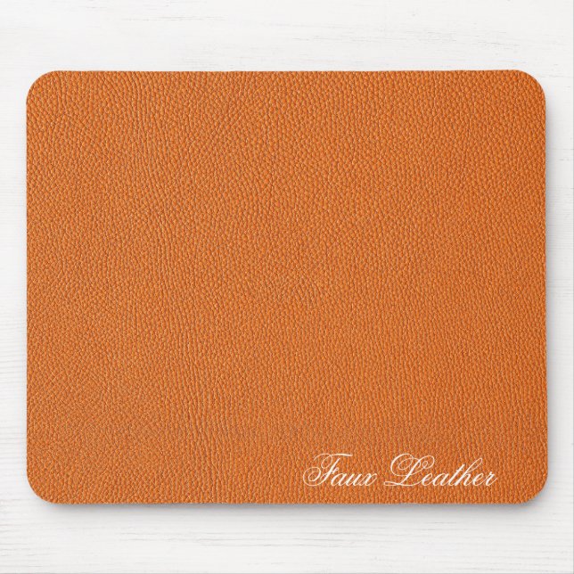 Orange Leather Look Mouse Pad (Front)