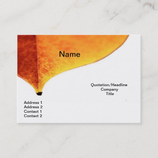Orange Leave Business Card (Front)