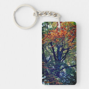 Orange leaves  keychain