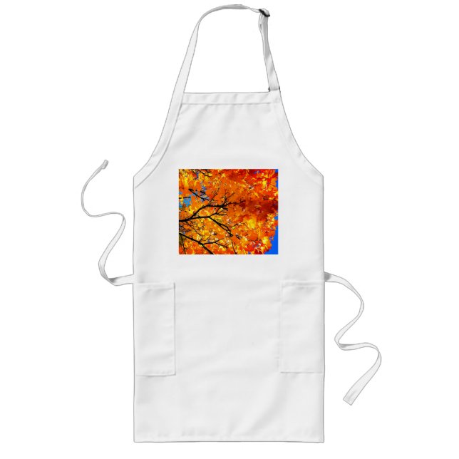 Orange leaves  long apron (Front)