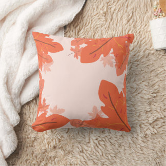 orange leaves throw pillow