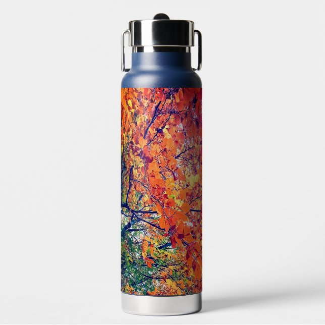 Orange leaves water bottle (Front)