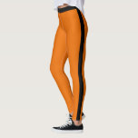 Orange Leggings Black Side Stripe or Choose Colour<br><div class="desc">Custom Colours - Sports Black Side Stripe Orange Leggings - MIGNED Design - or Choose / Add Your Stripe and Leggings Colours !</div>