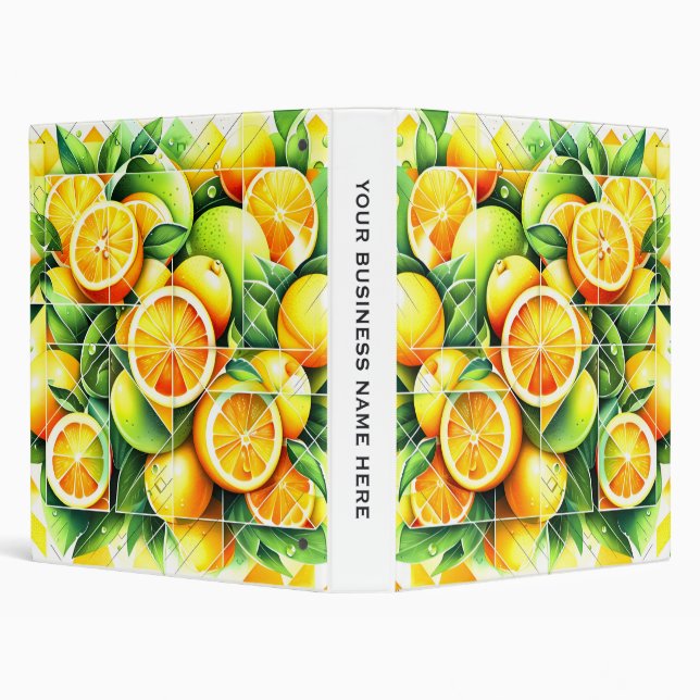 Orange Lemon Botanical Citrus Geometric Binder (Background)
