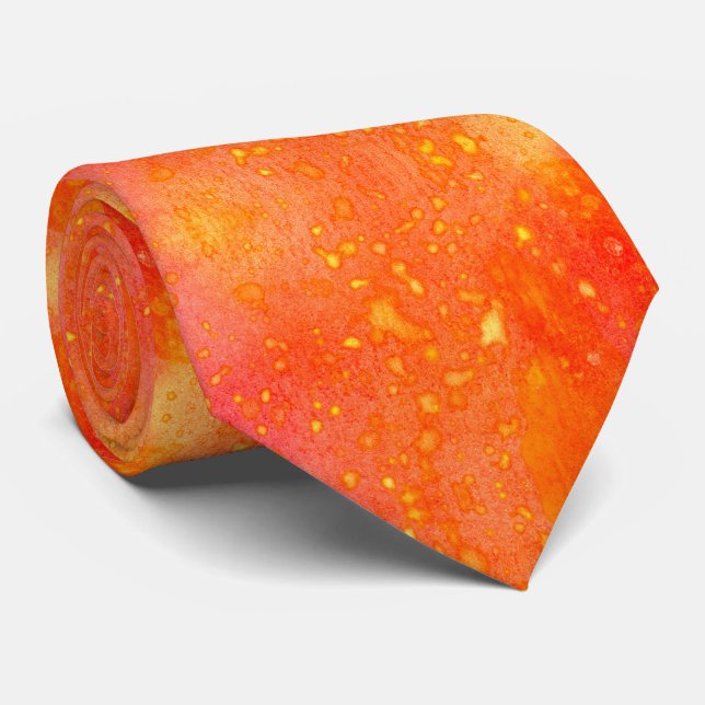 Orange Lemonade Pattern Tie (Rolled)