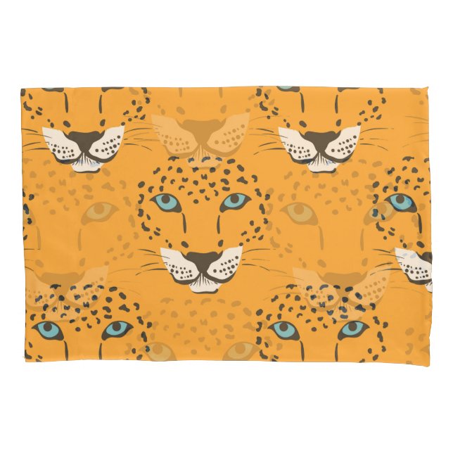 Orange leopard head, seamless pattern. pillowcase (Front)