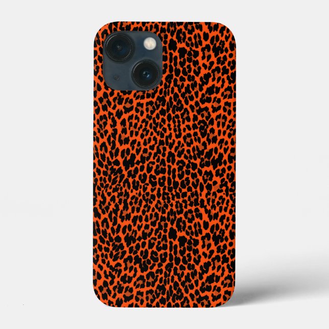 Orange Leopard Skin Print Case-Mate iPhone Case (Back)