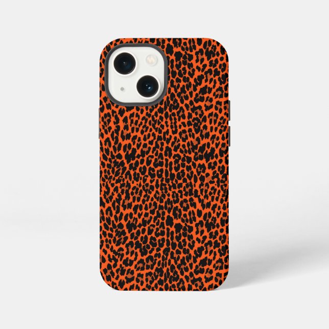 Orange Leopard Skin Print iPhone Case (Back)