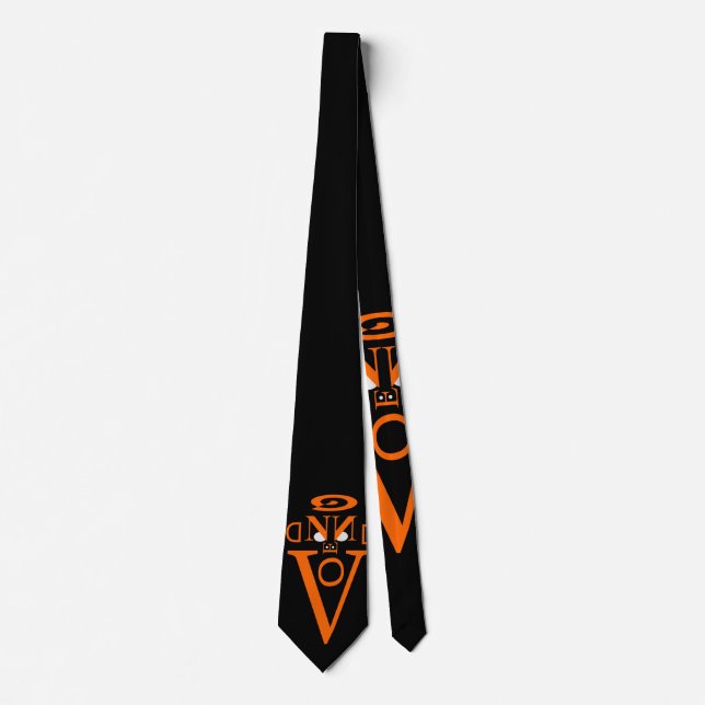 Orange Letter Face Tie (Front)