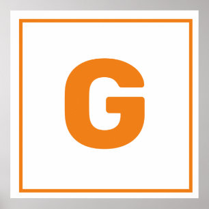 Orange letter G Poster