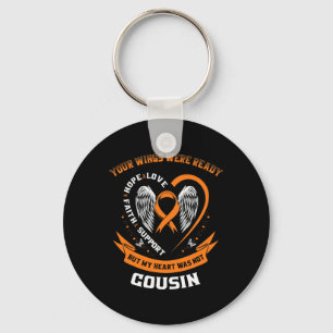 Orange Leukaemia Awareness Cousin Childhood Cancer Keychain