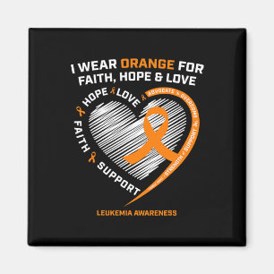 Orange Leukaemia Awareness Faith Hope Love Christi Magnet