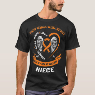 Orange Leukaemia Awareness Niece Childhood Cancer  T-Shirt