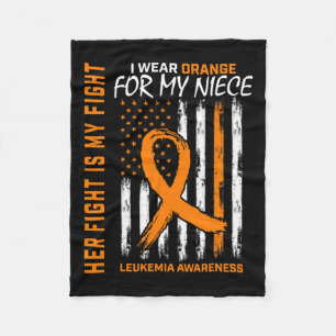 Orange Leukaemia Cancer Awareness Niece American F Fleece Blanket