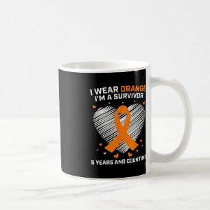 Orange Leukaemia Survivor Gifts 5 Years Cancer Fre Coffee Mug
